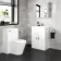Avon & Trent Gloss White Slimline Back To Wall Unit and Boston Toilet