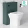 Midnight Green Slimline Back To Wall Unit and Atlanta Toilet - Black Accents