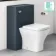 Corsica Curved Inky Blue Slimline Back To Wall Unit and Atlanta Toilet
