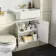 Monaco Chalk White Traditional Basin Vanity 600mm - Brushed Brass Accents