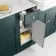 Monaco Midnight Green Combination Vanity Traditional Basin with Marble Top & Hudson Toilet with Wooden Seat 1500mm