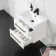 Elba Gloss White Wall Hung Basin Drawer Vanity 500mm - Black Accents