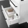 Elba Gloss White Wall Hung Basin Drawer Vanity 500mm - Black Accents