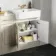 Monaco Chalk White Combination Vanity Basin 1500mm (Excludes Pan & Cistern) - Brass Knurled Handles