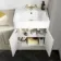 Monaco Chalk White Combination Vanity Basin 1500mm (Excludes Pan & Cistern) - Brass Knurled Handles