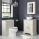 Lucia Chalk White Vanity with Marble Top & Round Counter Top Basin 640mm - Brass Knurled Handles