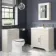 Lucia Chalk White Basin Vanity 830mm - Brass Knurled Handles
