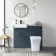 Harper Navy Blue Combination Vanity Basin with Marble Top & Houston Toilet 1000mm - Black Accents