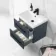 Elba Inky Blue Wall Hung Basin Drawer Vanity 500mm - Black Accents