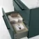 Elba Midnight Green Wall Hung Drawer Vanity with Marble Top & Cody Basin 600mm - Black Accents