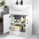 Quartz Gloss White Vanity with Semi Recessed Basin 650mm - Black Accents