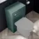 Capri Mystic Green Basin Vanity and Back To Wall Unit 1050mm (Excludes Toilet) - Chrome Handles