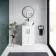 Mersey Gloss White Vanity with Oval Basin 500mm - Black Accents