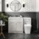 Milos Cotton White Combination Vanity Basin and Houston Toilet 1300mm - Chrome Handles
