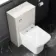 Milos Cotton White Combination Vanity Basin and Houston Toilet 1300mm - Chrome Handles