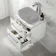 Omaha Gloss White Wall Hung Drawer Vanity with Marble Top 600mm - Excludes Counter Top Basin