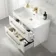 Omaha Gloss White Wall Hung Basin Drawer Vanity 800mm - Brushed Brass Accents