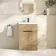 Havana Fluted Country Oak Basin Vanity 600mm - Black Accents