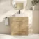 Havana Fluted Country Oak Cabinet with Marble Top & Marin Basin 800mm - Black Accents