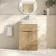 Havana Fluted Country Oak Cabinet with Marble Top & Marin Basin 600mm - Chrome Handles