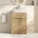 Havana Fluted Country Oak Cabinet with Marble Top & Reno Basin 600mm - Chrome Handles
