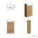 Sicily Fluted Country Oak Vanity with Semi Recessed Basin 500mm - Brushed Brass Accents
