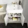 Monaco Chalk White Combination Vanity Basin and Boston Toilet 1500mm - Brass Knurled Handles