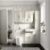 Monaco Chalk White Combination Vanity Basin with Marble Top & Boston Toilet 1200mm - Brass Knurled Handles