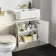 Monaco Chalk White Combination Vanity Traditional Basin and Hudson Toilet with Wooden Seat 1200mm - Brass Knurled Handles