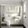 Monaco Chalk White Combination Vanity Traditional Basin with Marble Top and Boston Toilet 1500mm - Brass Knurled Handles