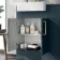 Harper Navy Blue Combination Vanity Basin & Houston Toilet 1000mm - Brushed Brass Accents