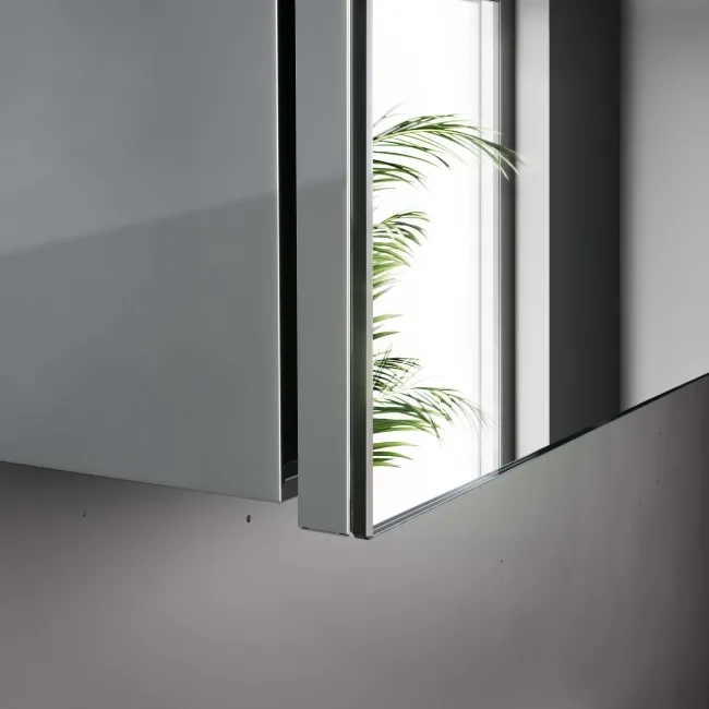 Elena Cloakroom Stainless Steel Mirror Cabinet 600x400mm