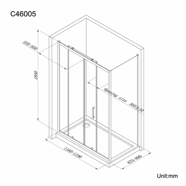 London 6mm Sliding Shower Enclosure 1200x900mm
