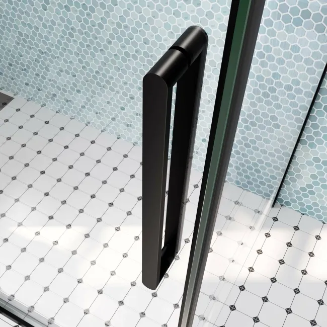 Oslo Matt Black Premium Easy Clean 8mm Sliding Shower Enclosure 1400x800mm