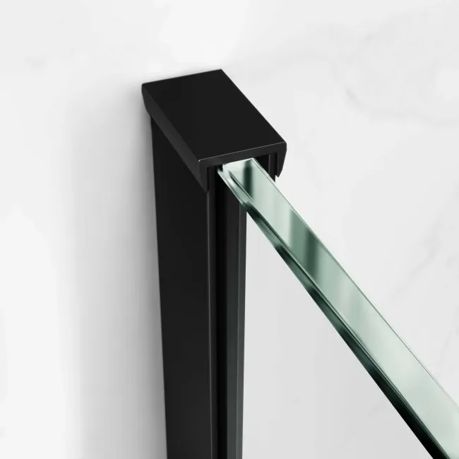Vienna Matt Black Easy Clean 8mm Hinged Shower Enclosure 800x800mm