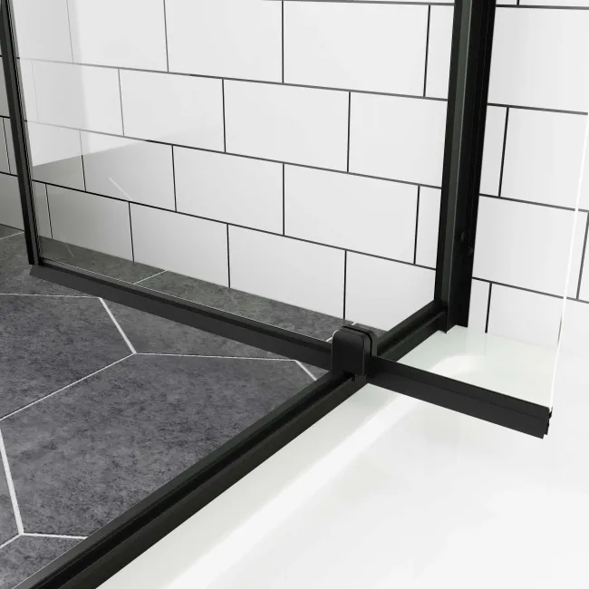 London Matt Black 6mm Pivot Shower Enclosure 900x760mm