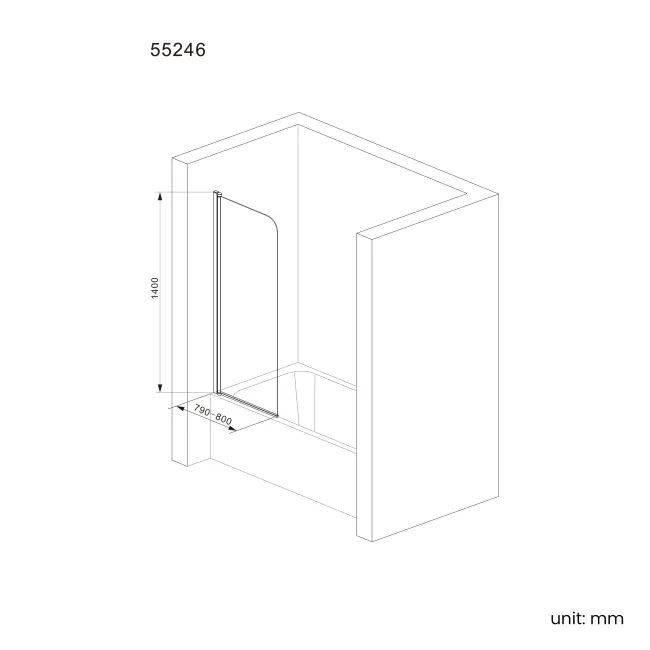 Witney 1700x700 Square Shower Bath & 6mm Easy Clean Chrome Bath Screen