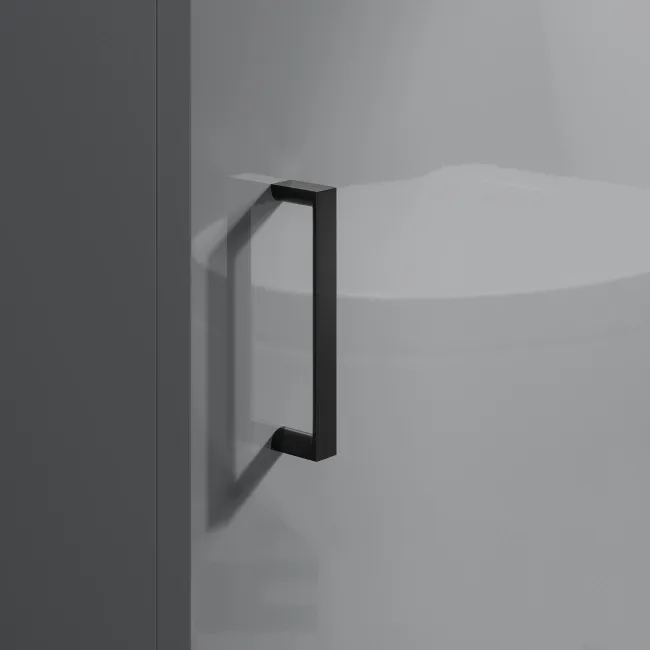 Quartz Stone Grey Combination Vanity Basin and Denver Toilet 950mm - Black Accents