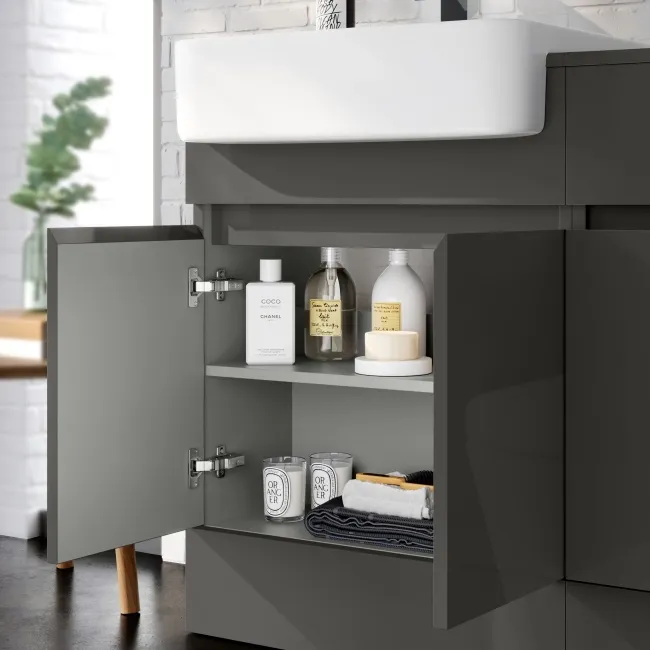 Foster Tungsten Grey Basin Vanity and Back To Wall Toilet Unit 1200mm - Excludes Toilet