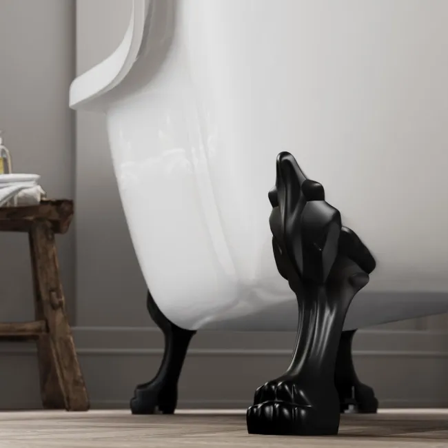 Tonbridge 1600mm Roll Top Bath - Black Claw Feet