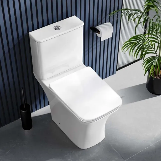 Houston Rimless Close Coupled Toilet With Premium Soft Close Seat