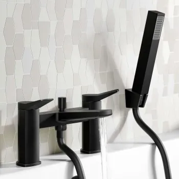 Aire Matt Black Bath Filler & Handheld Shower