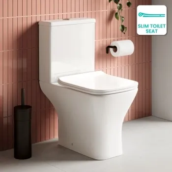 Boise Rimless Close Coupled Toilet With Premium Soft Close Slim Seat