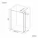 Munich Matt Black Framed 8mm Wet Room Shower Glass 1100mm & 250mm Pivotal Return Panel