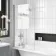 Abingdon 1700 Roll Top Shower Bath - Black Ball Feet & 6mm Easy Clean Screen