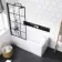 Stafford Round Shower Bath 1600x700 & 6mm Easy Clean Matt Black Grid Bath Screen