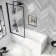 Hereford 1600x700 Square Shower Bath & 6mm Easy Clean Matt Black Framed Bath Screen