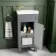 Bermuda Dove Grey Cloakroom Basin Vanity 400mm - Brushed Brass Accents