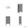 Bermuda Dove Grey Cloakroom Basin Vanity 400mm - Brushed Brass Accents