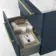 Elba Inky Blue Wall Hung Drawer Vanity with Marble Top & Cody Basin 600mm - Brushed Brass Accents